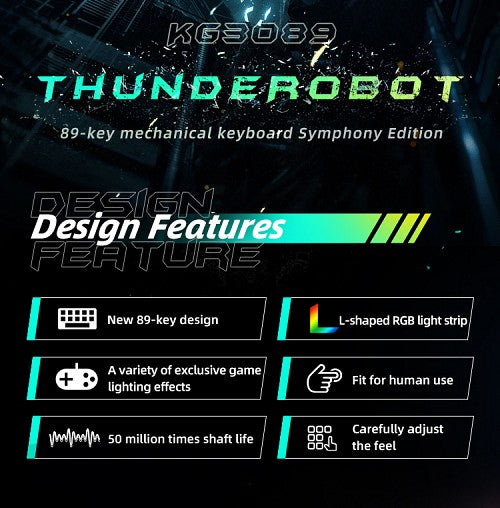 Thunderobot KG3089R Gaming Mechanical Keyboard Blue Switch Thunderobot KG3089R Gaming Mechanical Keyboard Blue Switch